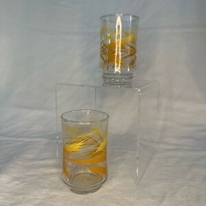 Vintage MCM Libbey Glass Golden Wheat Glasses (2)